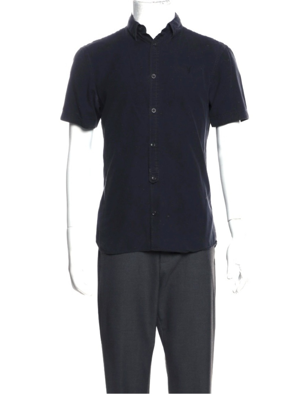 Men's Navy Short-Sleeve Button-Down Shirt by All Saints